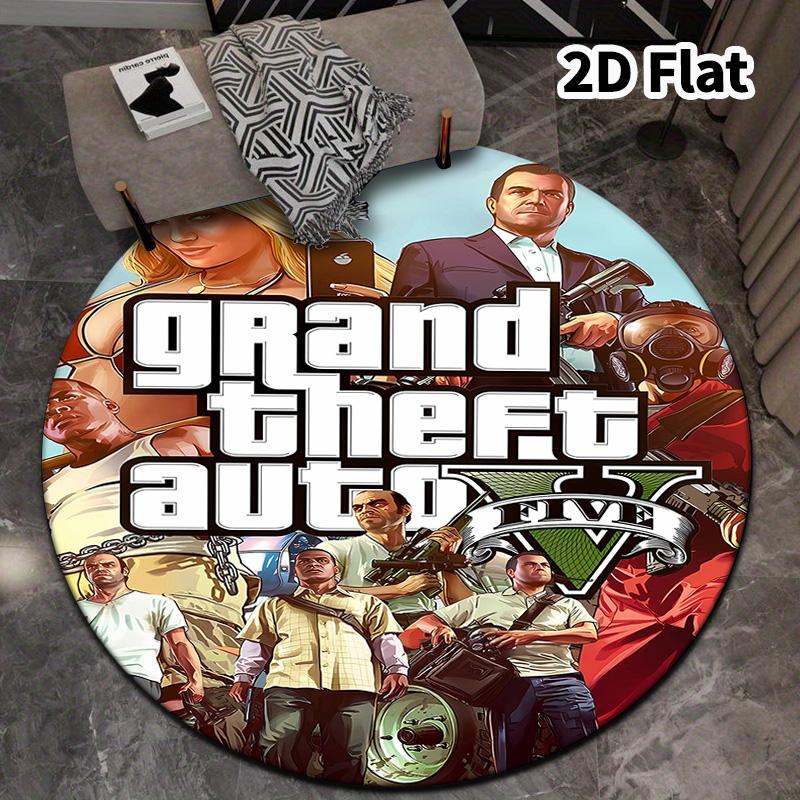 Grand Theft Auto Round Area Rug Carpet Rug For Living Room Bedroom Sofa Playroom Decor Nonslip Floor Mat