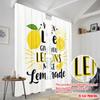 2pcs 2D Flat Printing Window Curtains Life Lemons Make Lemonade 100% Polyester Fabric Without Electricity Holiday Decorations