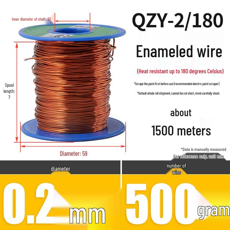 180° Värmebeständig Emajlert Rund Koppartråd, QZY-2/180