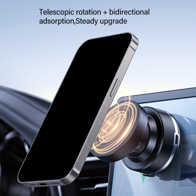Electric Vacuum Magnetic Suction Phone Bracket with Strong Suction Cup for Navigation Driver Passenger Easy Installation