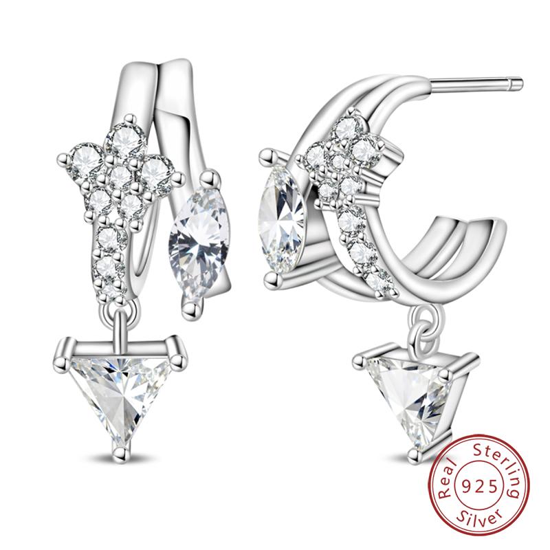 Inlaid Zircon Earrings 925 Silver Minimalist Butterfly Dragonfly Cute Claw Hoop Earrings Women Exquisite Party Jewelry
