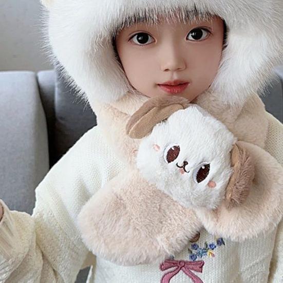 Kids Hat And Scarf Set Winter Plush Ear Flap Hat with Scarf for Boys Girls Warm Cold Weather Knit Accessories