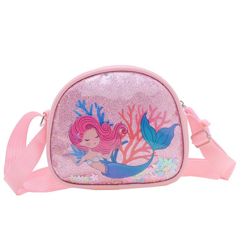Stylish Korean Version Girl's Crossbody Bag With Shimmering Sequins Ideal For Toddlers