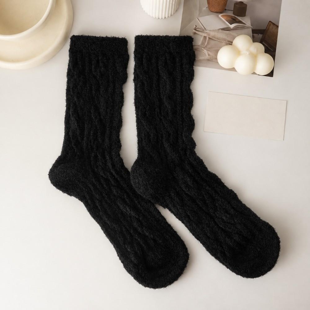 Plush Fluffy Socks Velvet Knitted Socks New Winter Warm Socks  Women