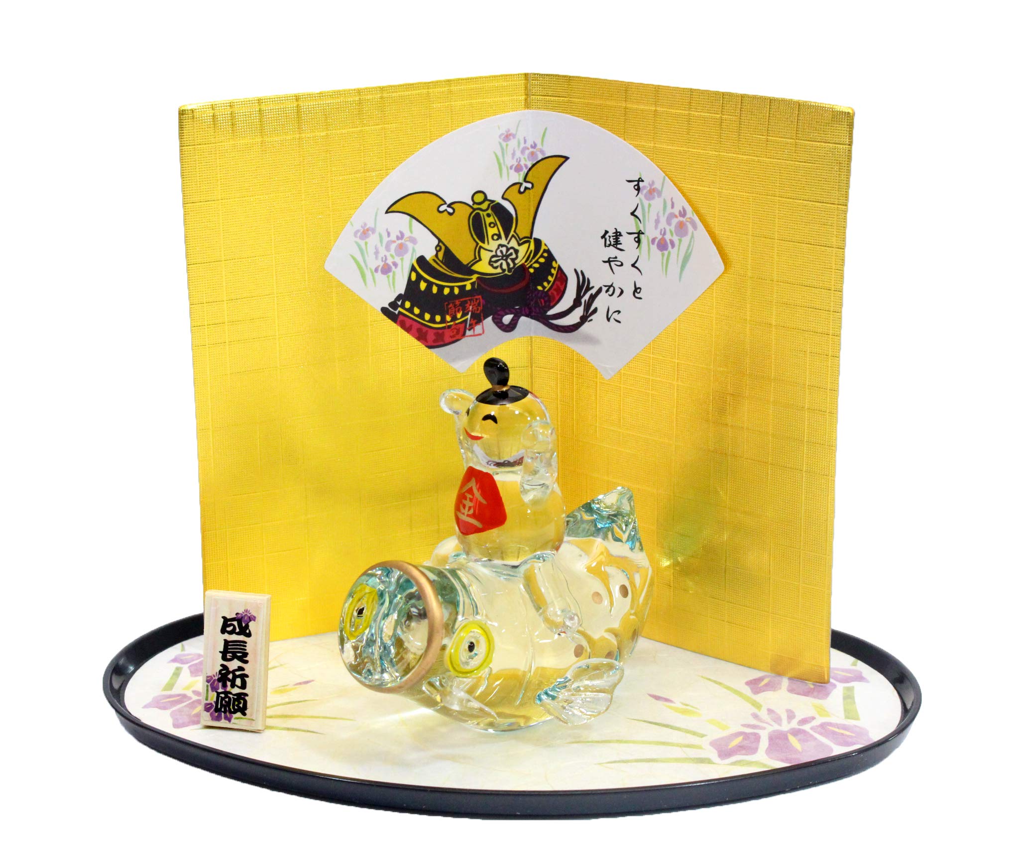 

Craftsman House Festival Glass Carp Streamer and Child Total 10cm Boys Length