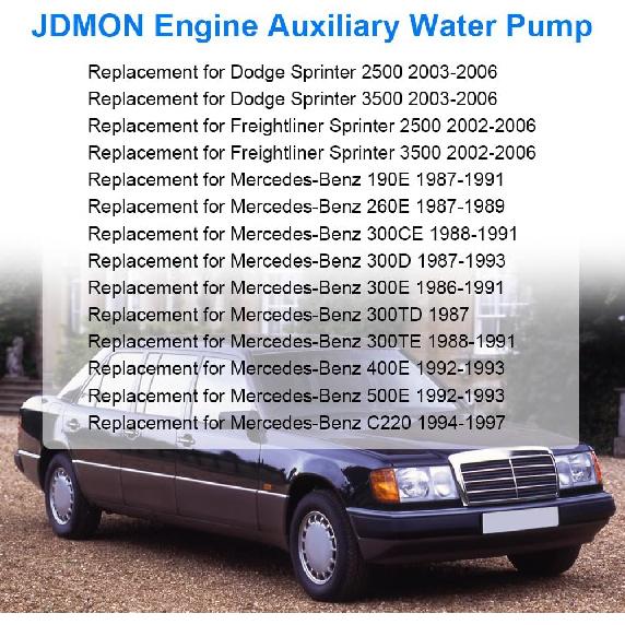 JDMON Auxiliary Engine Water Pump Replacement for Dodge Freightliner Sprinter 2500 3500, Mercedes-Benz 190E 260E 300CE 300TE 300D 300E C230 C280 G500