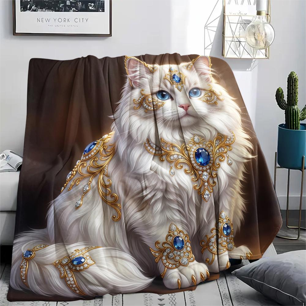 Gorgeous gemstone cat dog Print Flannel Blanket,High quality Comfortable for All Seasons,Home Decor,Warmth and Comfort,Perfect for Christmas Gifts