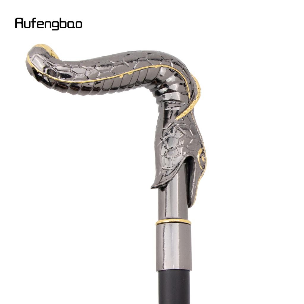 Gyllene Svart Orm Mode Promenadkäpp Dekorativ Vampyr Cospaly Vintage Fest Trendig Käpp Halloween Kräkla 93cm