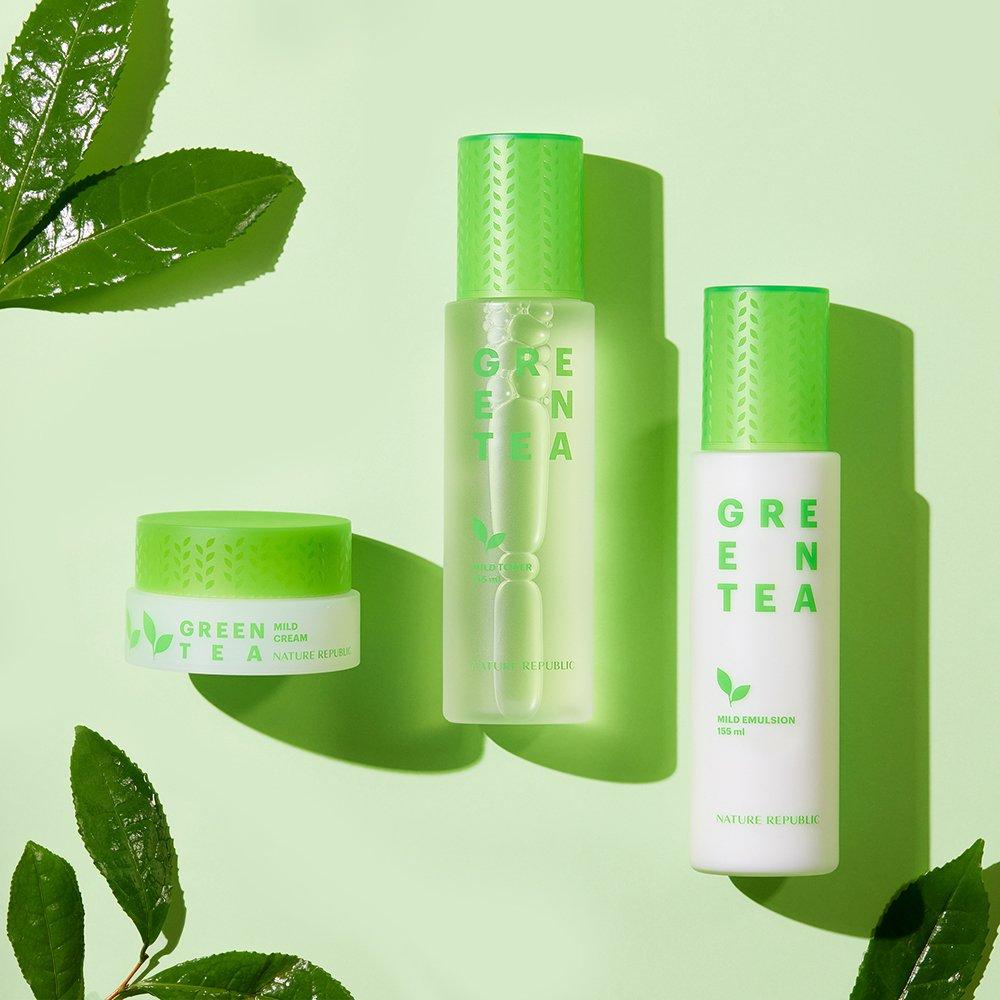 Nature Republic Klares Grüntee-Wasser Hautpflege 3-teiliges Set