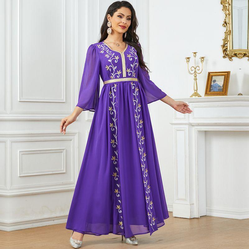 

Ближний Восток Индонезия Amazon Трансграничное Шифоновое Формальное Платье Вышивка Дубайское Платье Платье с Длинными Рукавами Платья Purple XXL