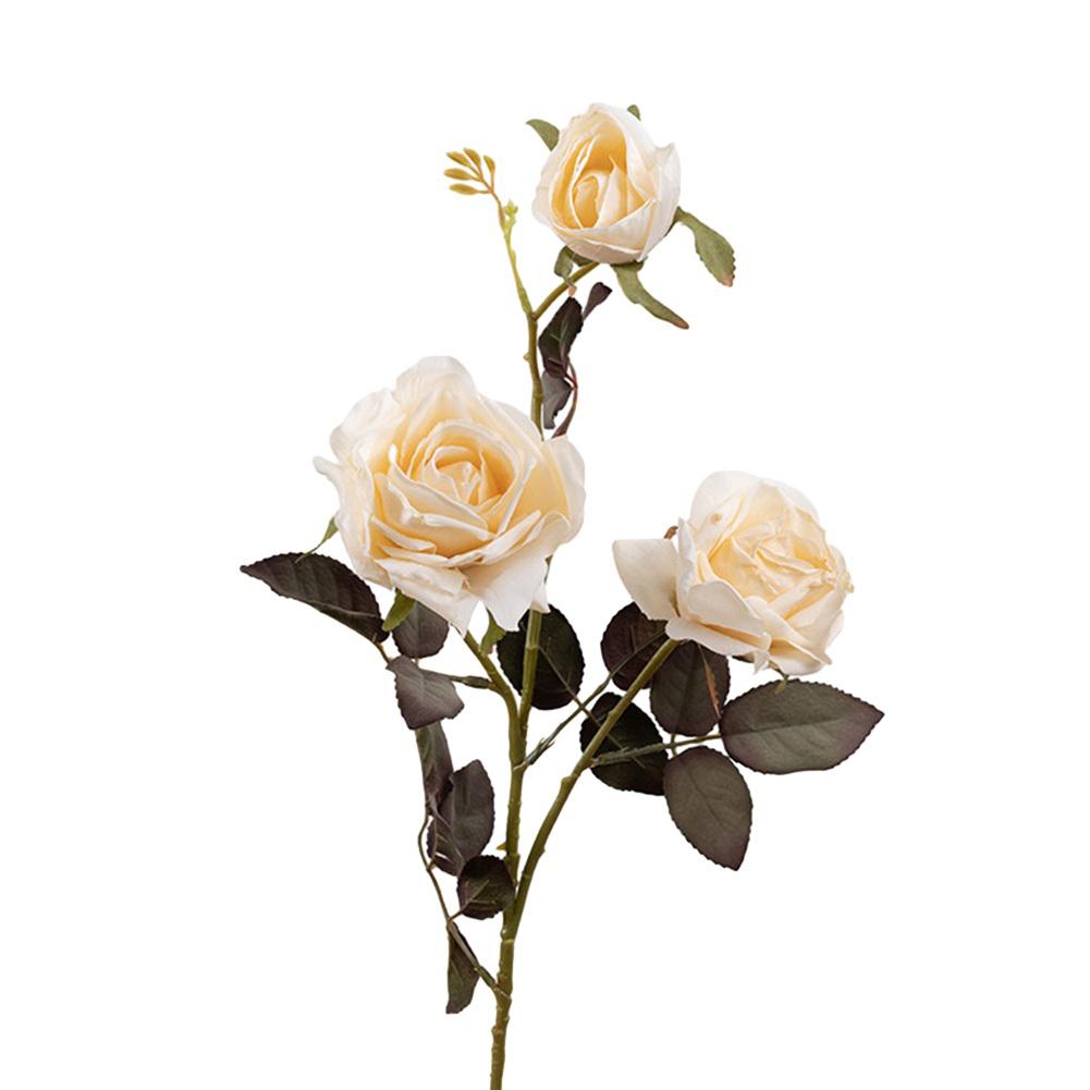 Add a Touch of Elegance with 3 Head Dry Burnt Rose Artificial Flower