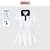 SPAO Damen Colorblock Polo-Kragen A-Linien-Minikleid