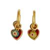 New Retro Chinese Style Colorful Enamel Heart Earrings - Minimalist High-End Design for Women