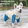 Dog Raincoat Waterproof Puppy Onesie Hooded Pet Rain Jacket Full Costume Wrap Poncho Reflective Strips Small Medium Pet Clothes