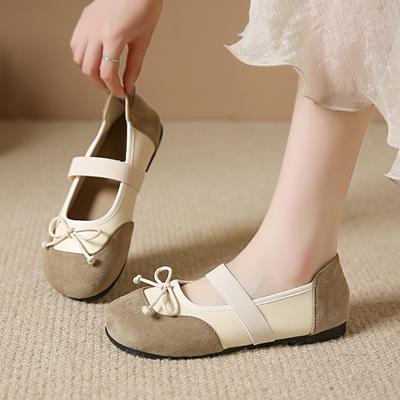 2024 Mode Damen Schuhe Elastisches Band Damen Ballerinas Heißer Verkauf Runde Zehenpartie Tägliche Ballerinas Damen Neu Solide Flach Niedrige Absätze Zapatos