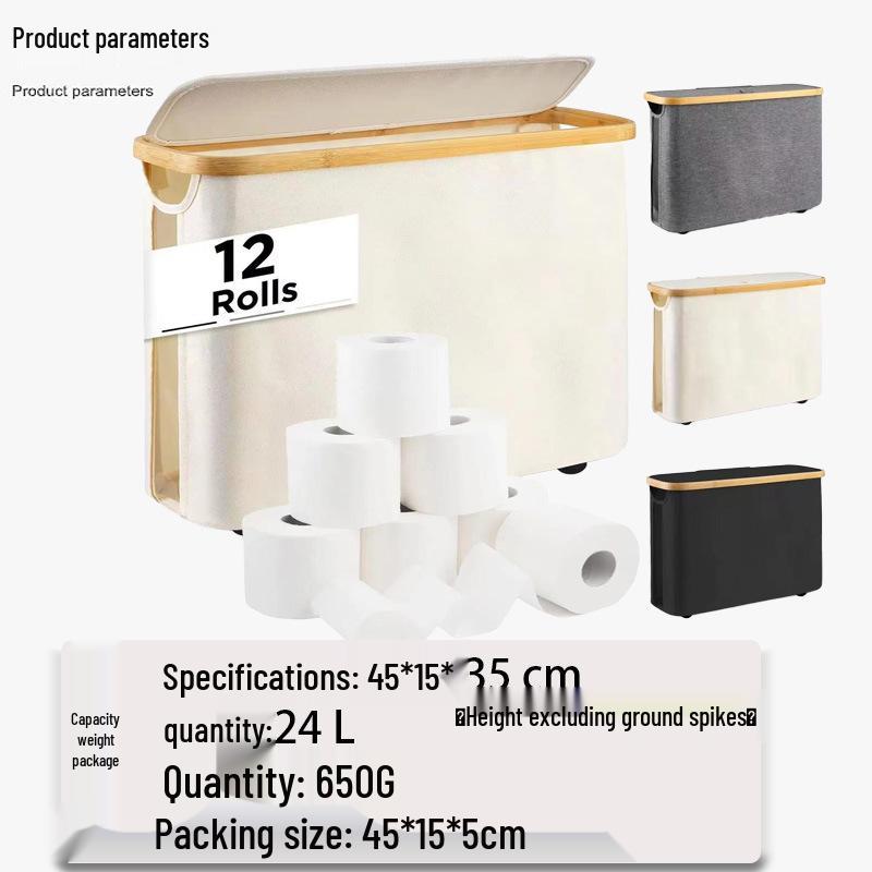 Clear Toilet Paper Holder & Non-slip Storage Bin Dustproof Basket