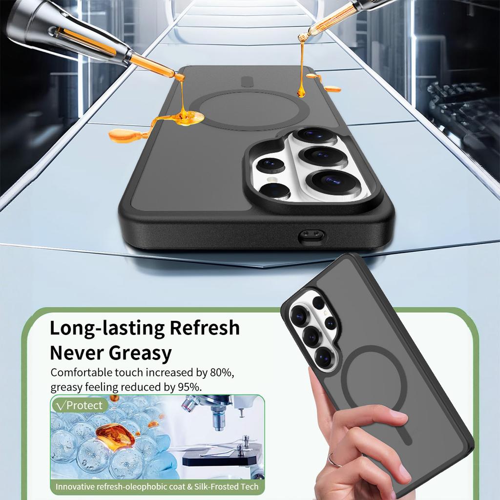 Skin Feel Magnetic Phone Case For Samsung Galaxy S26 Ultra S26+ 5G Magsafe Wireless Charging TPU Frame Hard Plastic Back Cover