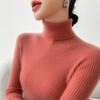 Women's Cashmere Ribbed High Neck Sweater - Seamless, Slimming, Versatile Knitwear for Autumn/Winter