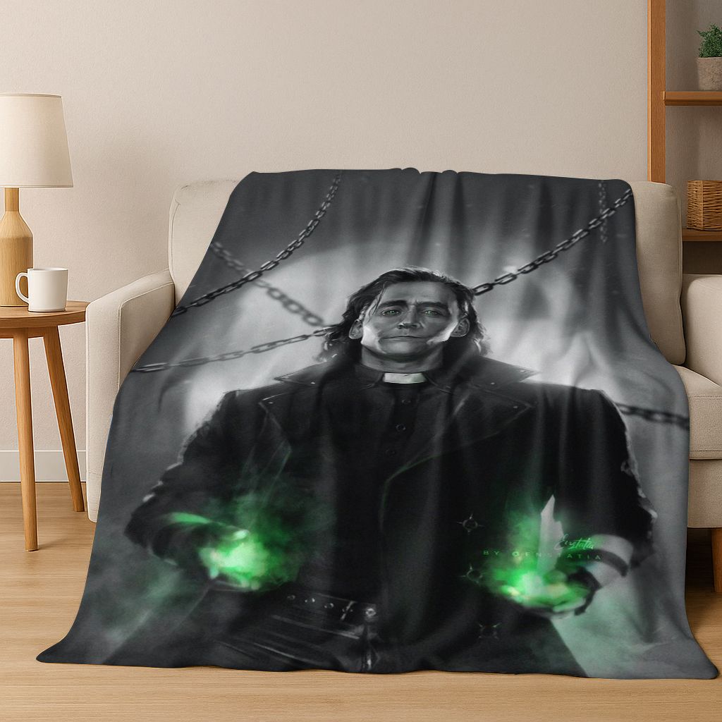 3D Tom Hiddleston Art Actor Star Flannel Blanket,Cozy Soft Throw Blanket for Home Bedroom Bed Sofa Picnic Office Cover Kids Gift