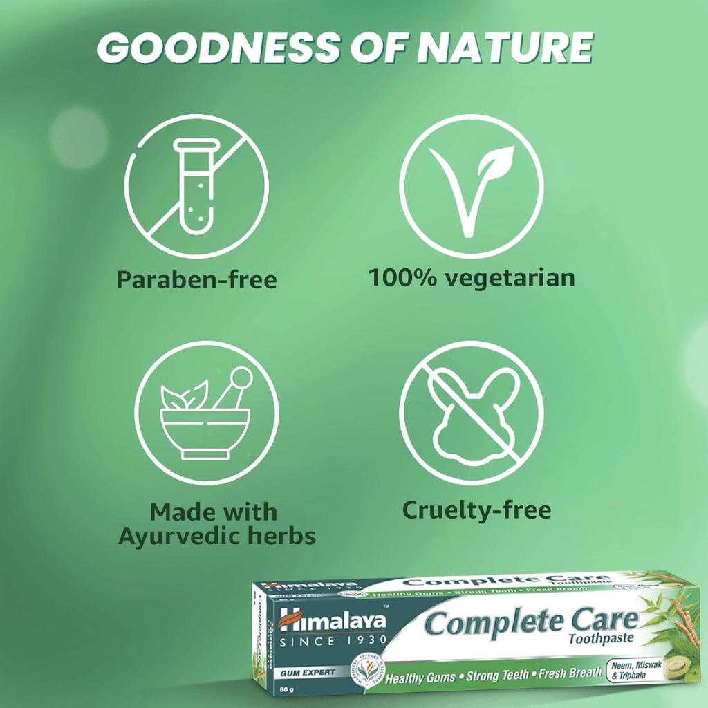 Himalaya Complete Care Toothpaste 150g For Healthy Gums, Herbal Protection, Germ Defense, Antioxidant Boost, Fresh Breath