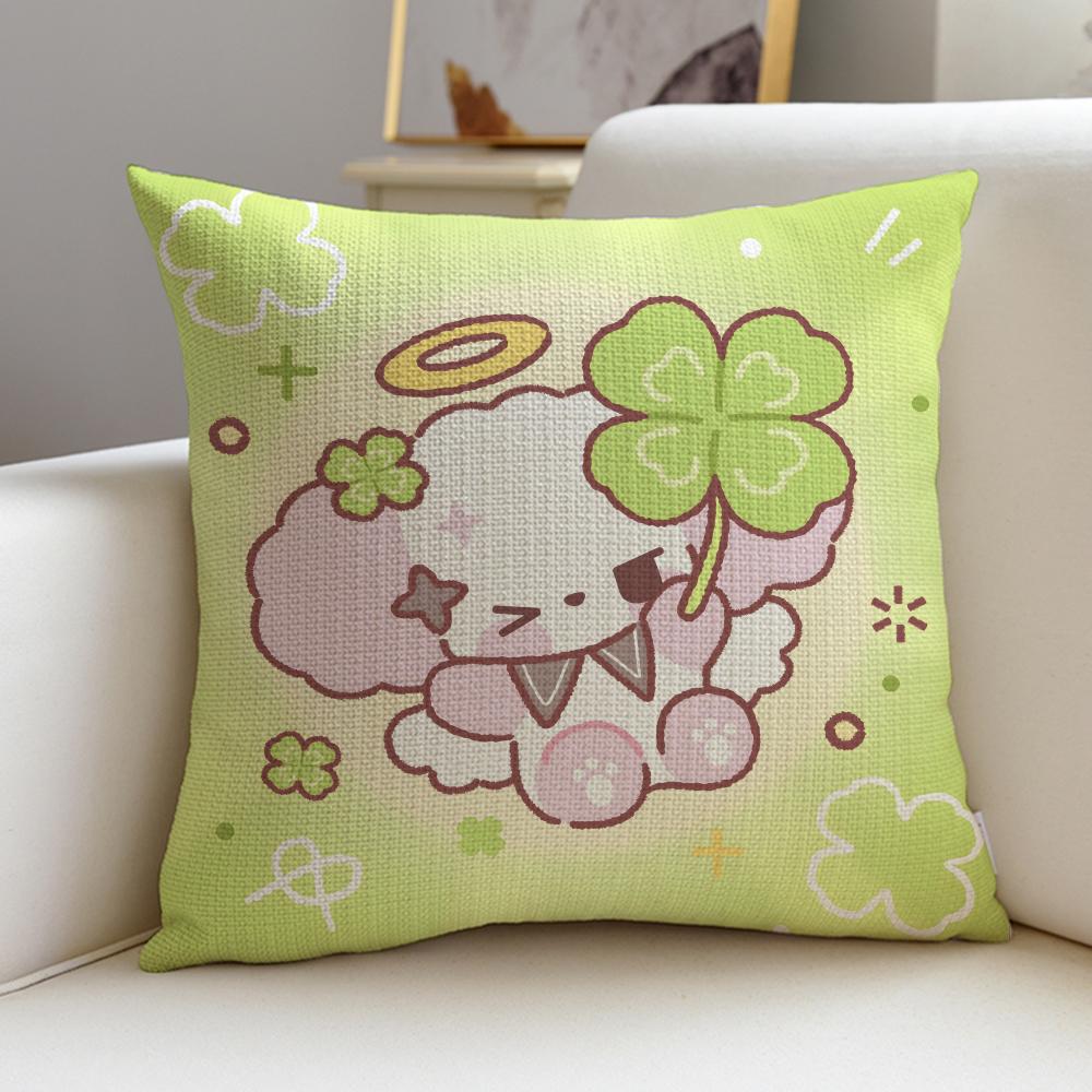 Sweet CCute NNonoS Cushion Cover Breathable and Skinfriendly Linen Pillowcase Square Removable and Washable Cushion