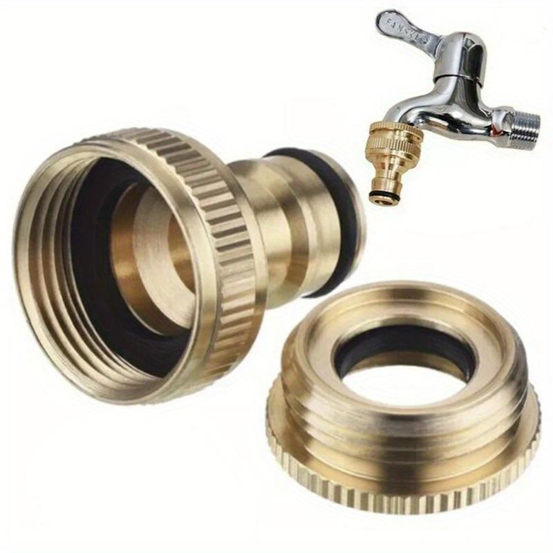 2Pcs Brass Hose Tap Connector 3/4" 1/2" Garden Threaded Water Pipe Adapter Fitting Faucet Connector Accessories
