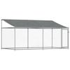 VidaXL Dog Cage with Roof and Door, Dog Kennel, Dog House, Garden Patio Niche, Grey 4x2x2 M 3209568