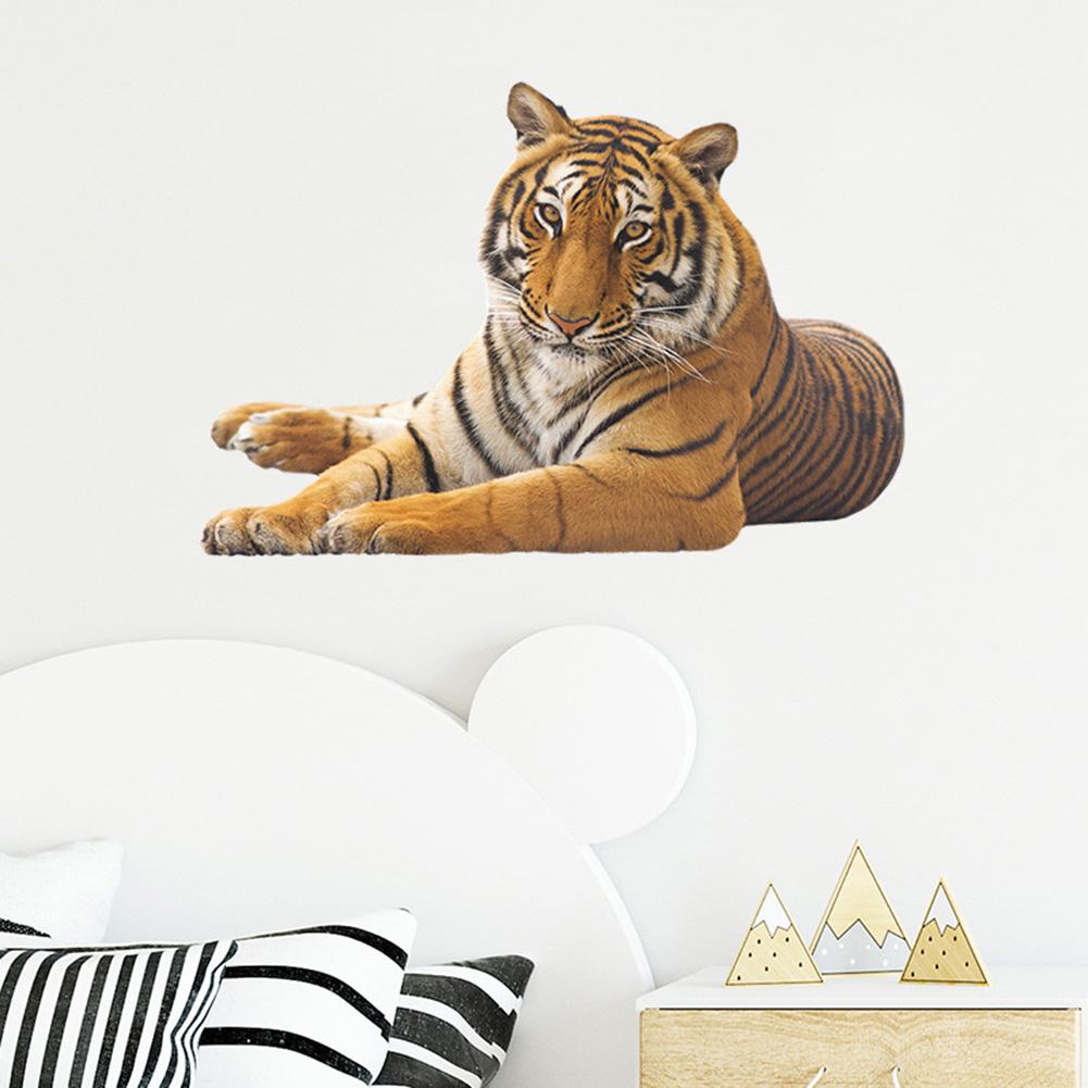 3d Tiger Wall Sticker Waterproof Removable Wall Decals Wallpaper For Nursery Living Room Bedroom Decoration