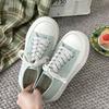 Beautiful girl's shoe shopkeeper, niche cream platform canvas shoes 2025 new little white shoes versatile design big head shoes