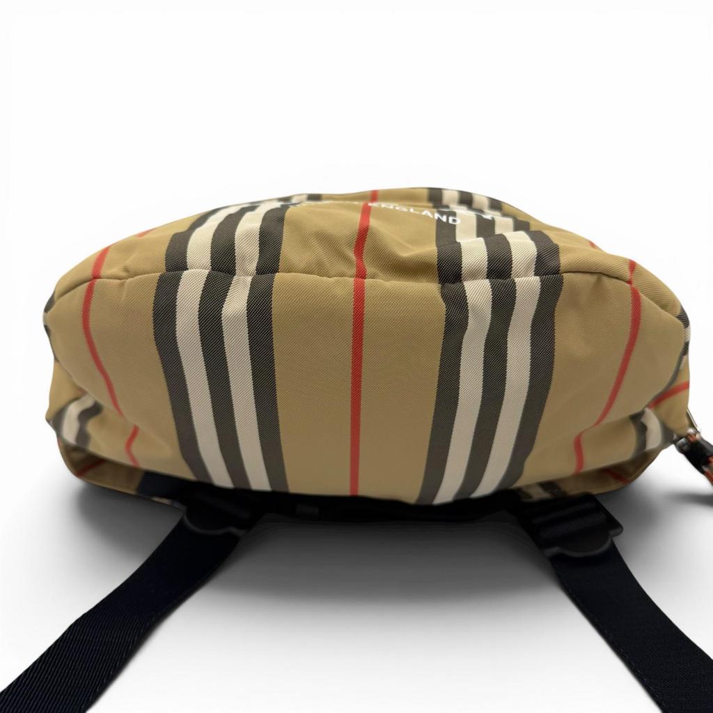 Excellent BURBERRY Daypack Nova Check Logo Backpack Sling Bag Beige 8013921 Used