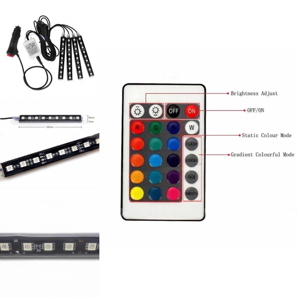 Vibrant Led Car Interior Atmosphere Lights Sound-activated Footwell Decoration