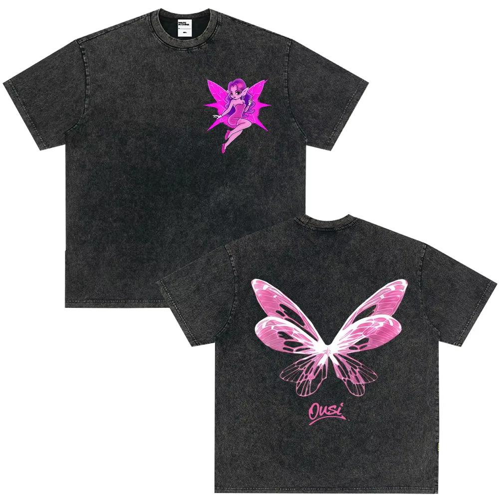 Vintage Washed Tees Omar Courtz Por Si Manana No Estoy Album Printed T Shirts Men Women Fashion Tshirt Harajuku Casual TShirts