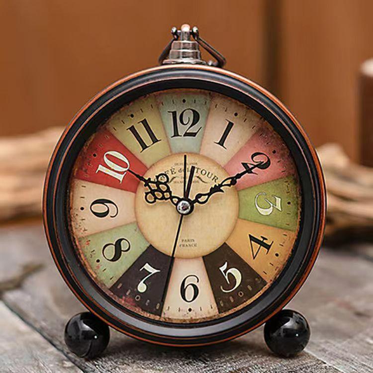 Retro Style Metal Alarm Clock Creative Students Children's Birthday Gifts Bedroom Ornaments Desk Alarm Clock