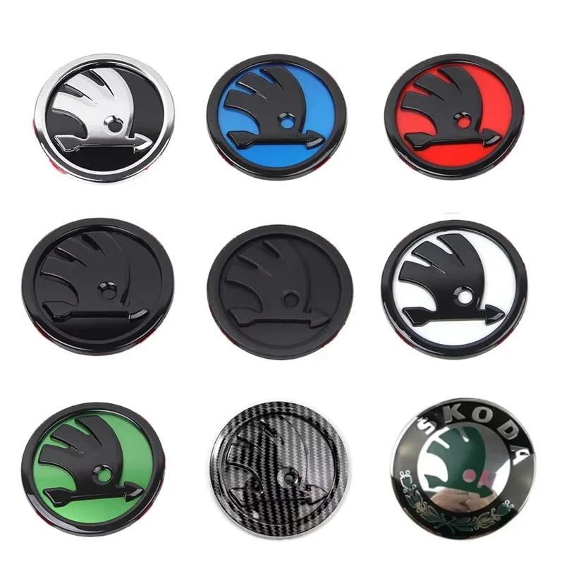 XOWS7 for Skoda 80mm 90mm Car Emblem ABS Front Hood Badge Rear Trunk Stickers Yeti Superb Kodiaq Rapid Fabia Octavia A7 RS VRS 2025