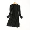 Export Export Women's Shawl Double Pocket Knitting Cardigan French Lazy Style Mid Length Long Length Drape No Pilling