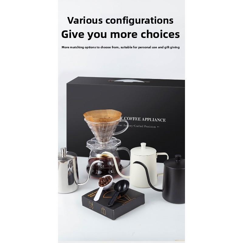Gift Set of Pour-over Coffee Maker and Accessories - Coffee Utensils with 5-piece Filter Set