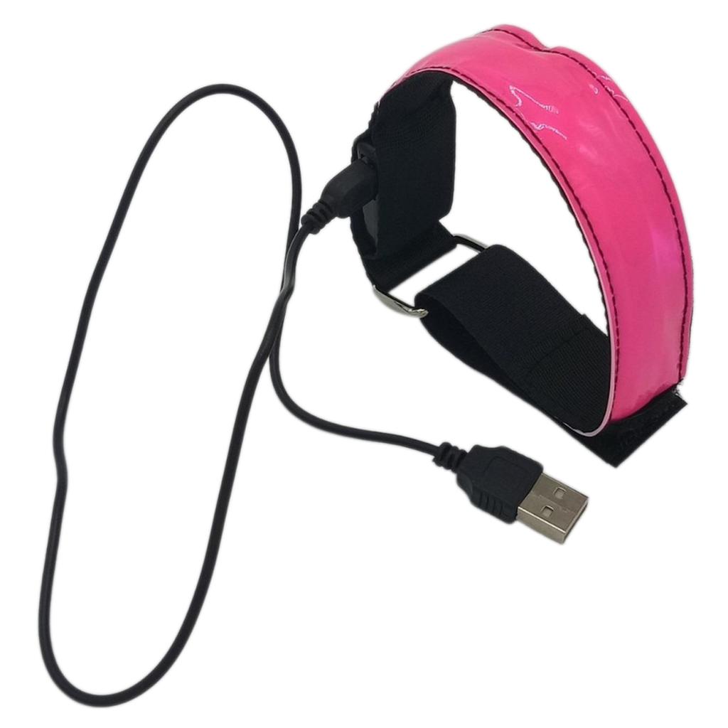Led Luminous Arm Band Reflective Bracelet Running Safety 360° Visibility Lighting Glow-Band Rechargeable For Night Running Sport