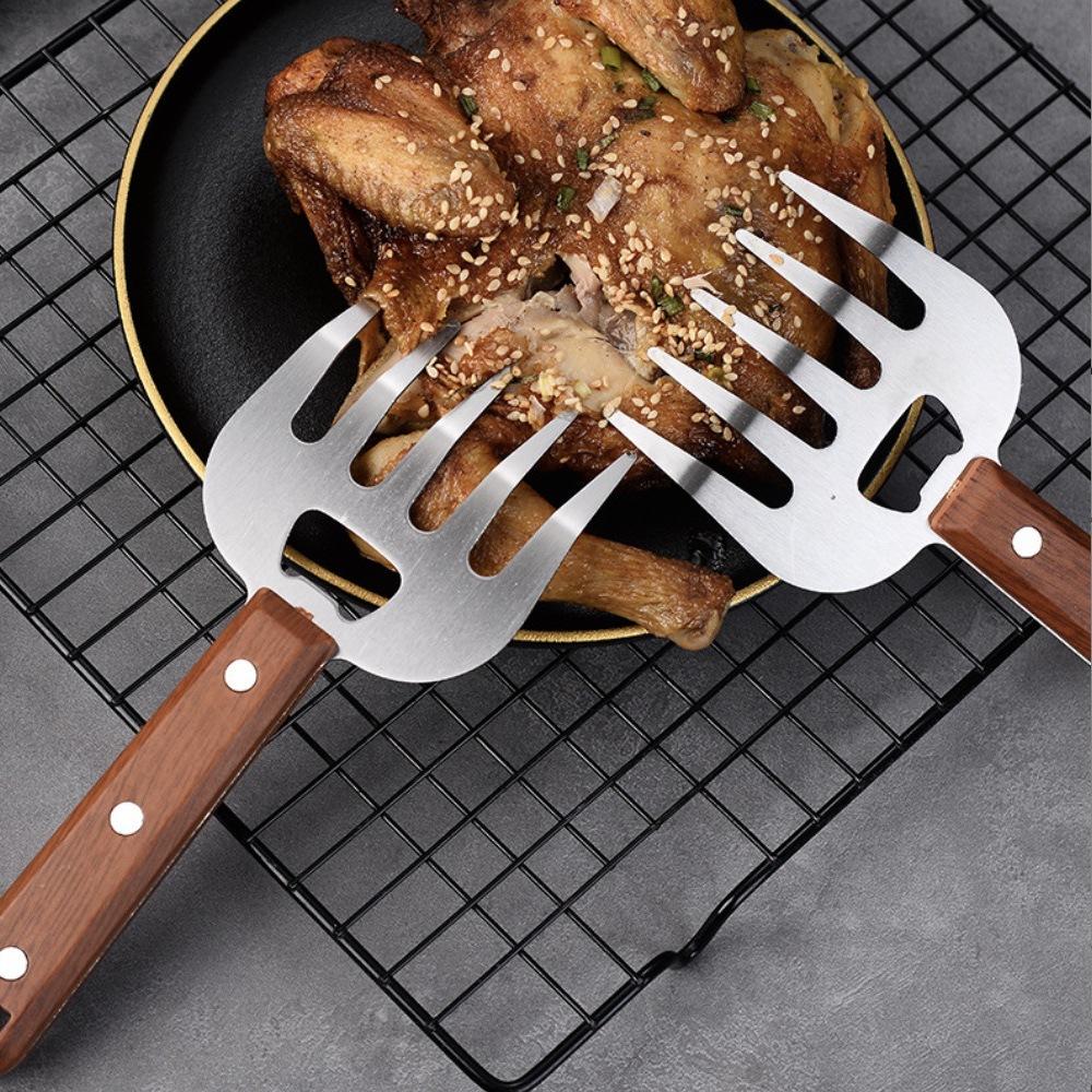1ks Rozdělovač masa Dlouhá rukojeť Nástroj na grilování BBQ, Rozdělovač masa Medvědí dráp Rozdělovač masa, Vidlička Medvědí dráp Multifunkční trhač masa