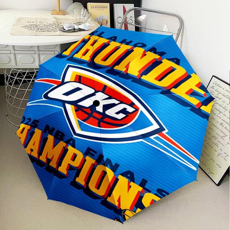 Thunder OKC Basketball Umbrella Folding umbrella, automatic umbrella 8-Frame for Travel, camping Use Gift for Halloween Christmas