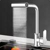 Hot Cold Single Hole Waterfall Kitchen Faucet 360°Rotating Sink Splash-proof Faucet  for Home
