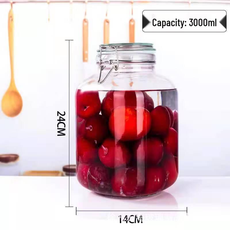 

ZISIZ Glass Sealed Storage Jar with Stainless Steel Buckle