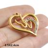5pcs Love Mom Child Charm Heart Stainless Steel Pendants For Jewelry Making Supplies Mother's Day Rhinestone DIY Materials Craft