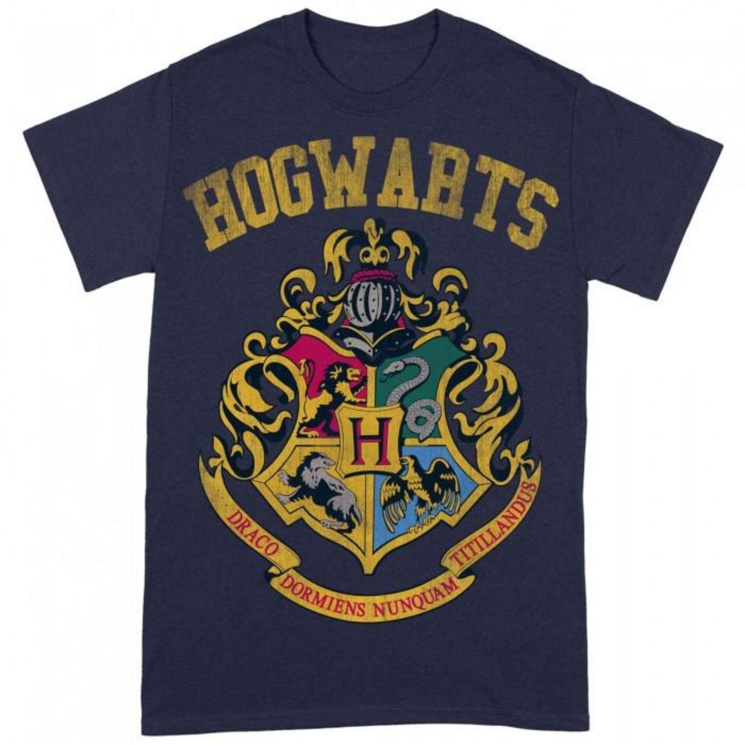 HARRY POTTER Unisex Adult Hogwarts Crest T-Shirt S