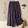 2026 New Women's High-Waisted Wide-Leg Skirt Pants - Breathable, Thin Cotton Linen for Summer