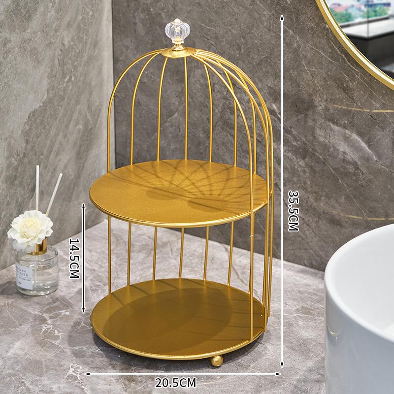 Nordic Vanity Table Birdcage Shelf Makeup Storage Box for Bathroom