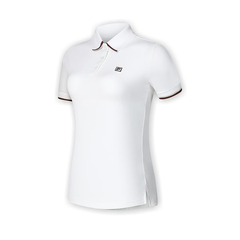 FILA Elegant Short Sleeve Polo Shirt Women tops Bright-White A11W423125FWT