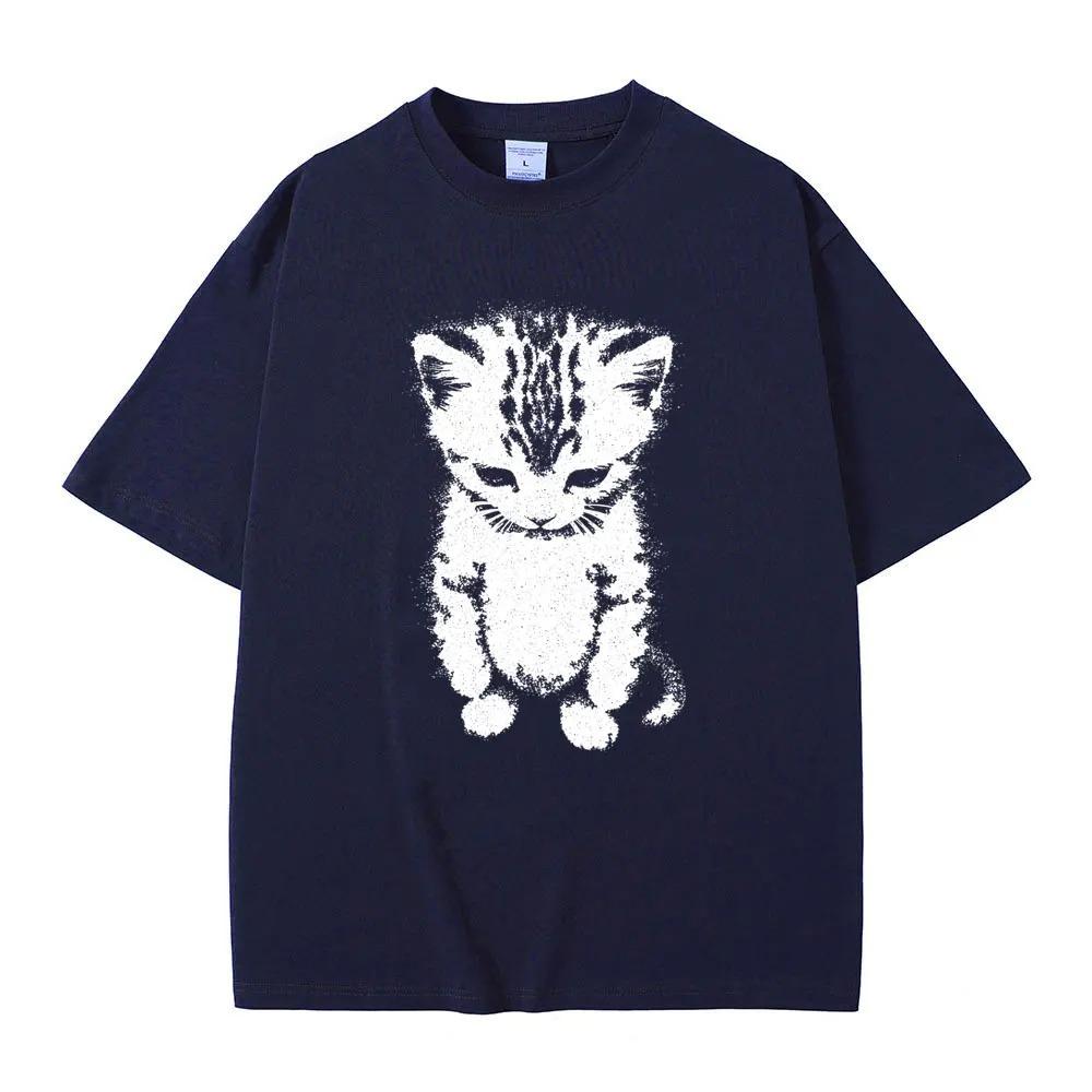 El Gato Sad Crying Cat Funny Meme Graphic TShirt  Unisex Mens Casual Humorous Vintage Oversized Cotton Short Sleeve Tshirts