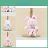Adorable Plush Bunny Toy With Checkered Dress Cute Rabbit Keychain Stuffed Animal
