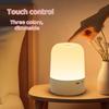Touch Bedside Lamp LED Touch Bedside Lamp 3-Tone Light (Warm/White/Natural) with USB Charging, Soft Eye Protection, Portable Mini Night Light
