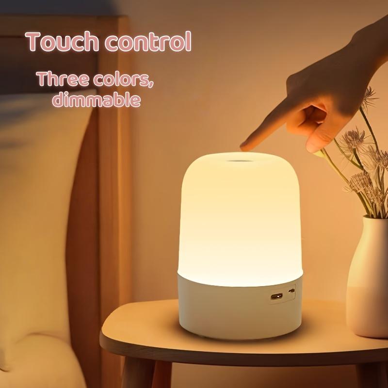 Touch Bedside Lamp LED Touch Bedside Lamp 3-Tone Light (Warm/White/Natural) with USB Charging, Soft Eye Protection, Portable Mini Night Light